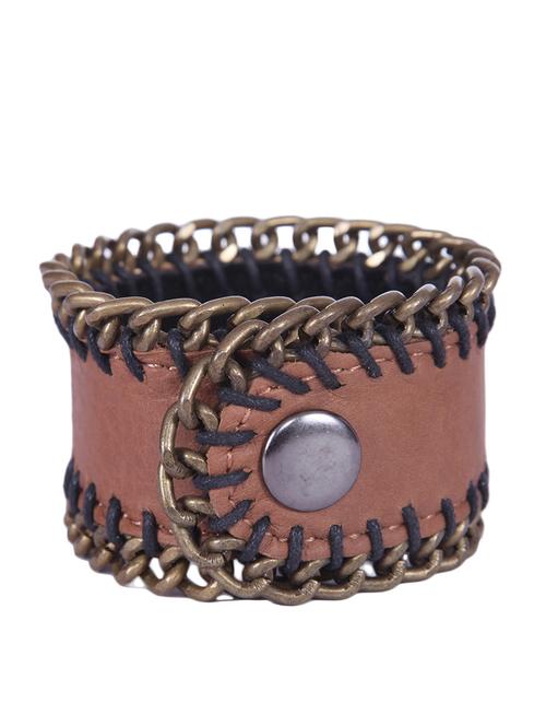 tan colored, leather bracelet - 10495733 - Very Small Image - 1