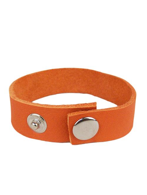 orange colored, leather bracelet - 10495800 - Very Small Image - 1