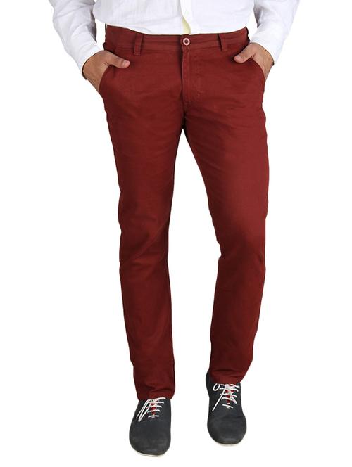 red cotton casual trousers - 10496921 - Very Small Image - 1