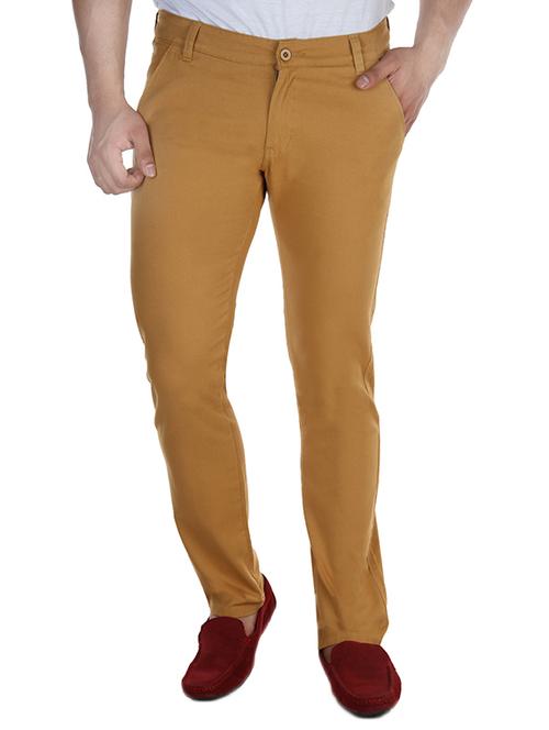 caramel cotton casual trousers - 10496922 - Very Small Image - 1