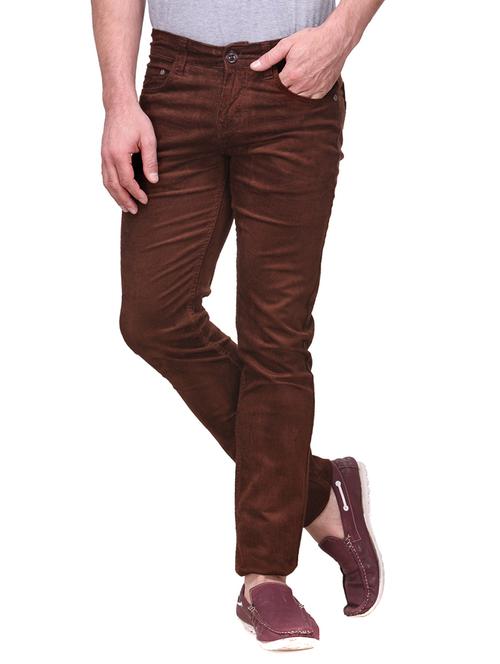 coffe cotton casual trousers - 10496982 - Very Small Image - 1
