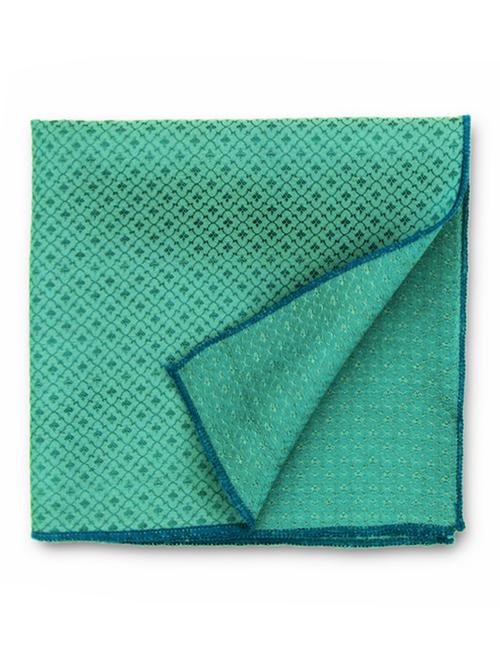 chokore green brocade silk handkerchief - 10498597 - Very Small Image - 1