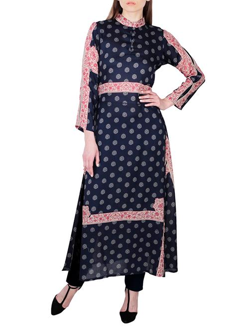 polka dot printed long kurta - 10499231 - Very Small Image - 1