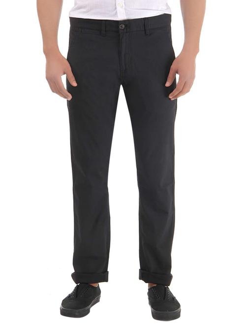 black cotton casual trousers - 10500829 - Very Small Image - 1