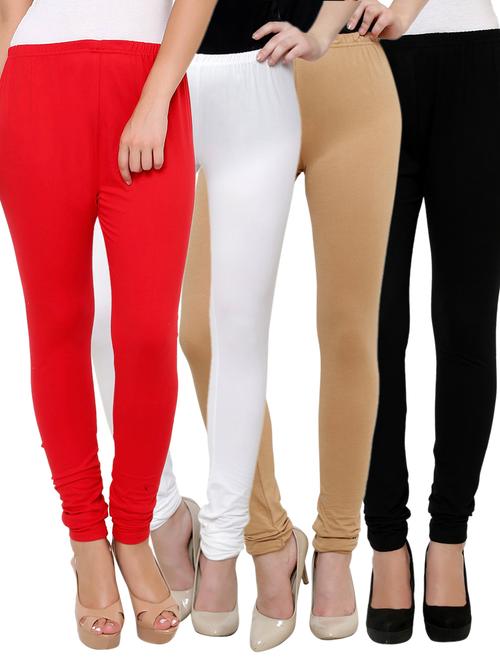 multi colored cotton lycra leggings - 10501808 - Very Small Image - 1