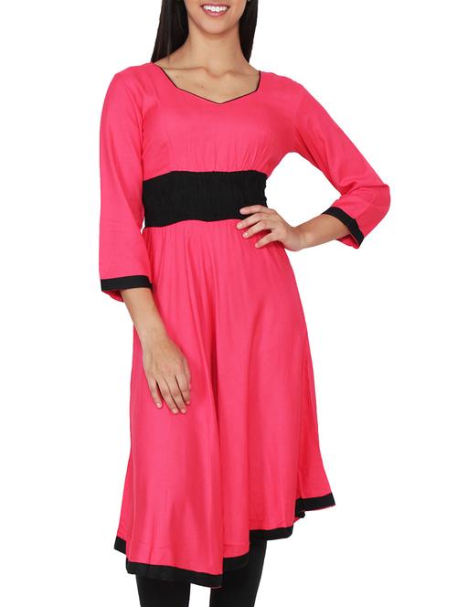 orange rayon kurta kurti - 10505120 - Very Small Image - 1