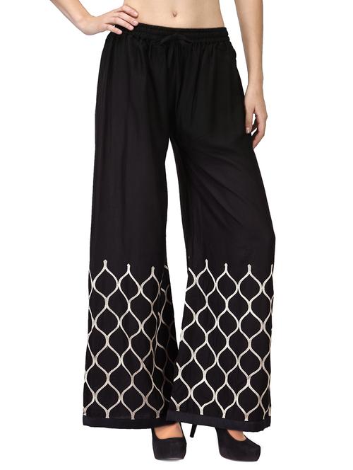 black rayon palazzos - 10507353 - Very Small Image - 1