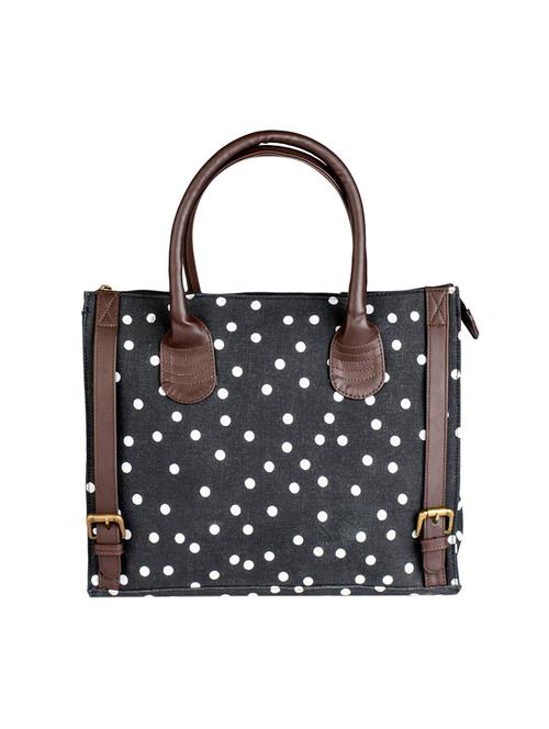 polka dots canvas & leatherette handbag - 1051057 - Very Small Image - 1