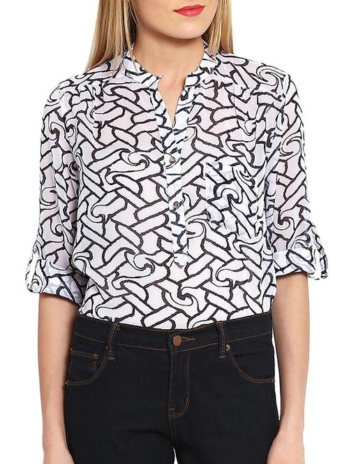 white georgette regular top - 10511078 - Very Small Image - 1