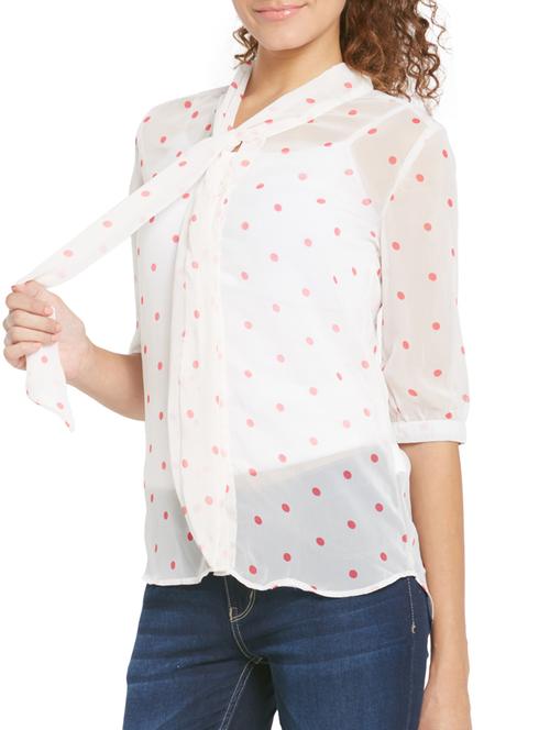 white polyester top - 10511809 - Very Small Image - 1