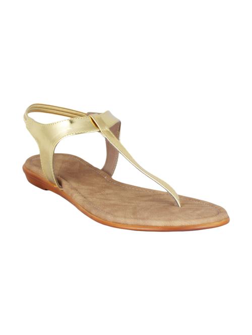 legsway gold synthetic flat sandal - 10511984 - Very Small Image - 1
