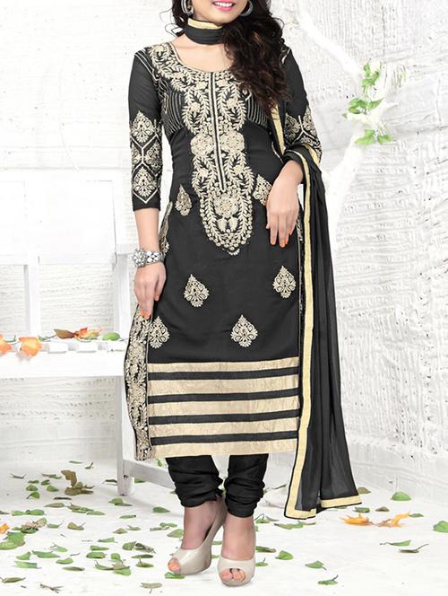 dark blue georgette unstitched suit - 10514618 - Very Small Image - 1