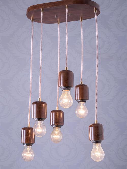 fos lighting modern wooden 6 light hanging lamp - 10515735 - Very Small Image - 1