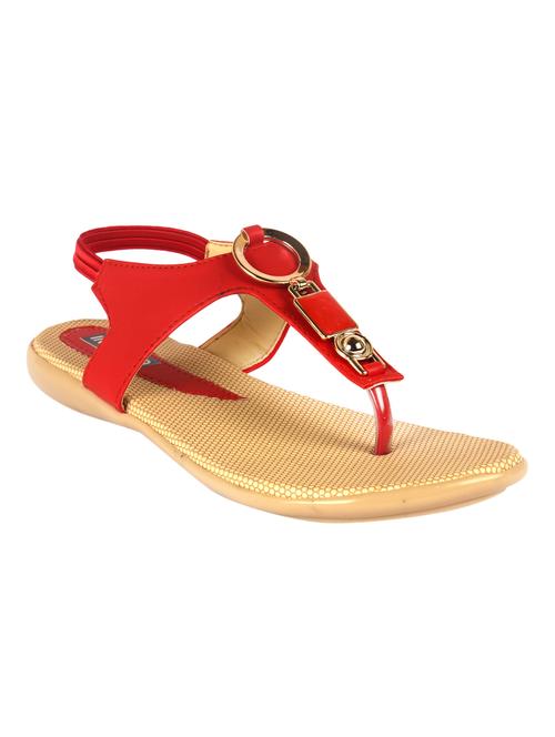 red synthetic leather sandals - 10516151 - Very Small Image - 1