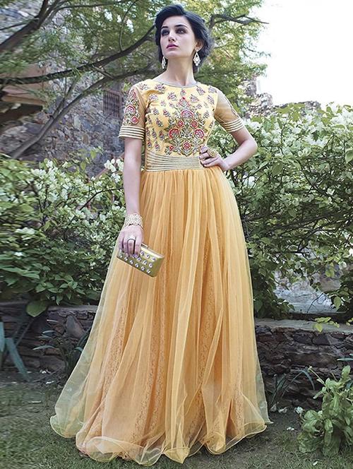 orange net unstitched suit - 10516499 - Very Small Image - 1