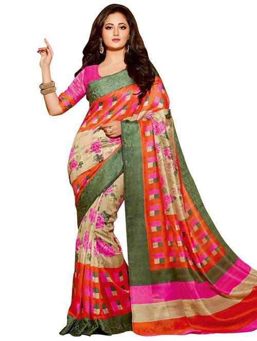 multi colored silk saree - 10516583 - Very Small Image - 1