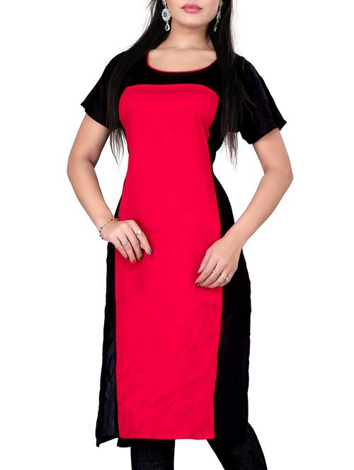 red poly cotton unstitched suit - 10516683 - Very Small Image - 1