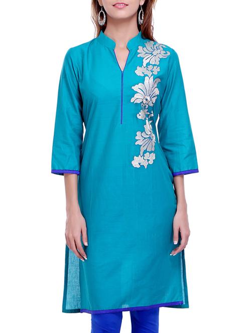 rama green cotton kurta - 10516975 - Very Small Image - 1
