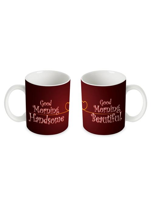 good morning handsome and beautiful couple mugs - 10517630 - Very Small Image - 1
