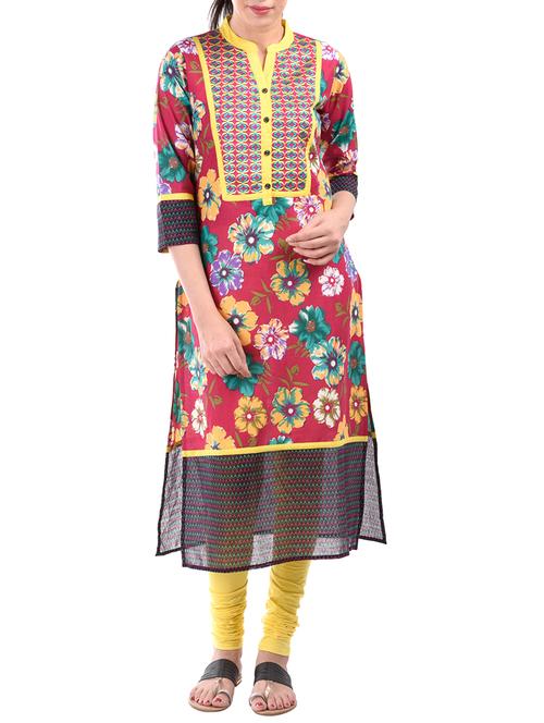 multi colored cotton kurta - 10518985 - Very Small Image - 1