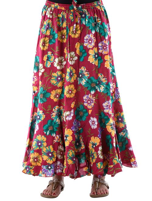 red cotton skirts - 10519019 - Very Small Image - 1
