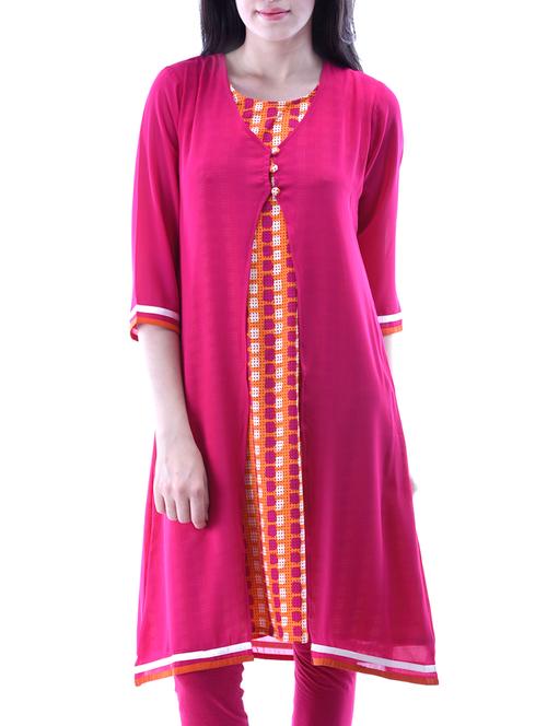 pink cotton kurta - 10519038 - Very Small Image - 1