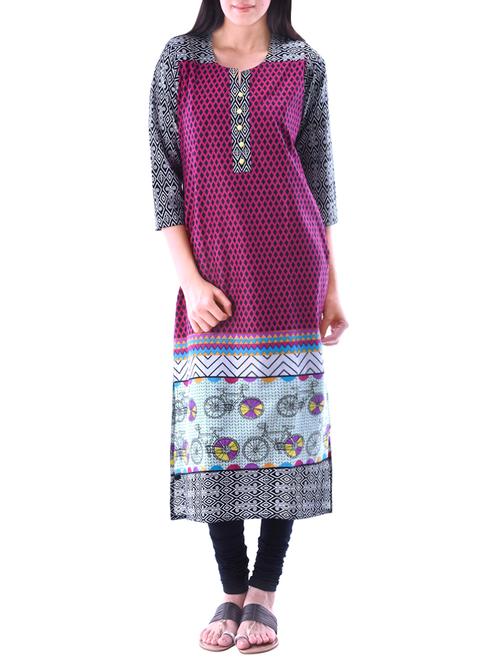 pink cotton kurta - 10519054 - Very Small Image - 1