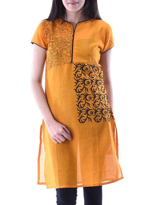 yellow cotton kurta - 10519106 - Very Small Image - 1