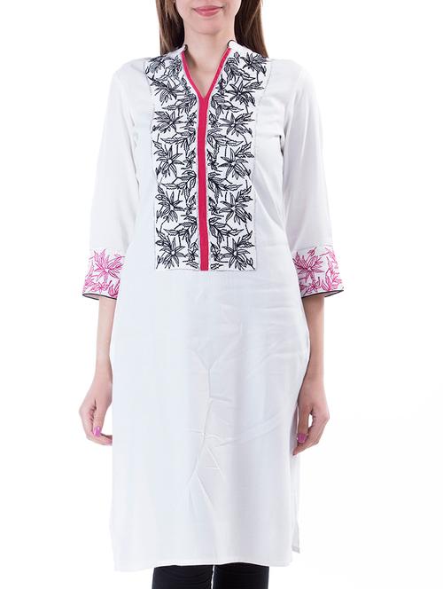 white cotton kurta - 10519140 - Very Small Image - 1