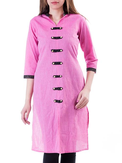 pink cotton kurta - 10519162 - Very Small Image - 1