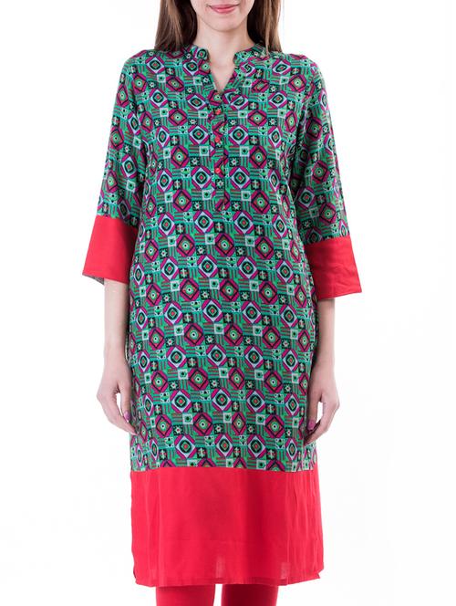 multi colored cotton kurta - 10519168 - Very Small Image - 1