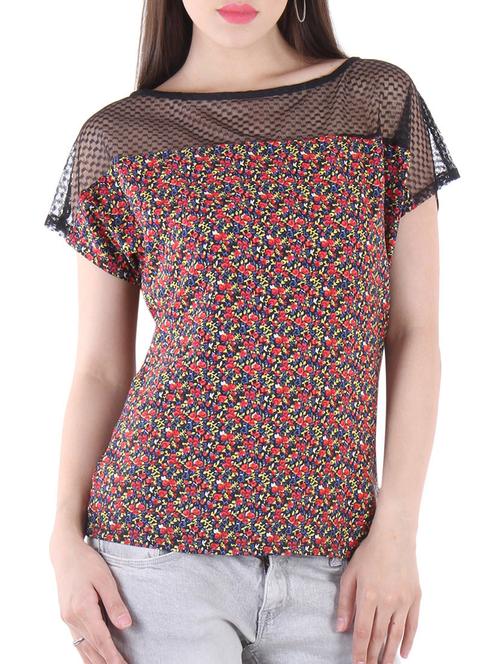 multi colored poly crepe regular top - 10521281 - Very Small Image - 1