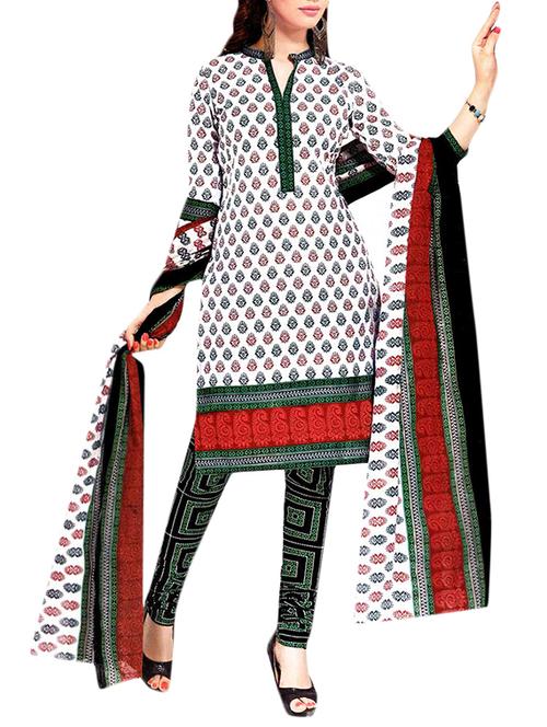 multi colored crepe unstitched suit - 10521315 - Very Small Image - 1