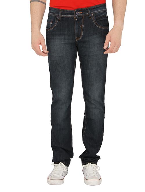 dark blue cotton blend jeans - 10522379 - Very Small Image - 1
