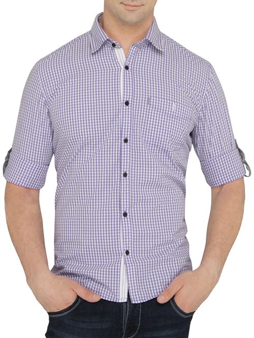 purple cotton casual shirt - 10522423 - Very Small Image - 1