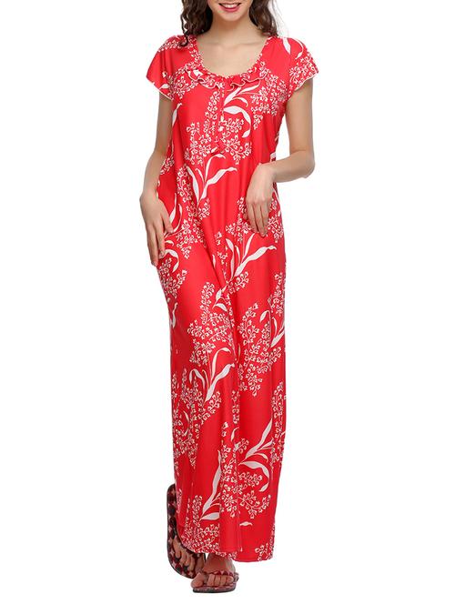 red cotton nightwear set - 10523493 - Very Small Image - 1