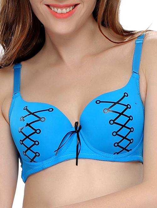 blue polyester bra - 10523594 - Very Small Image - 1