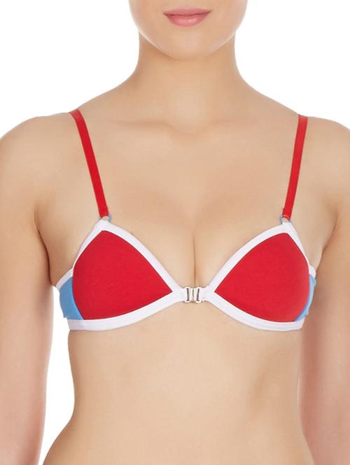 red cotton bra - 10524035 - Very Small Image - 1