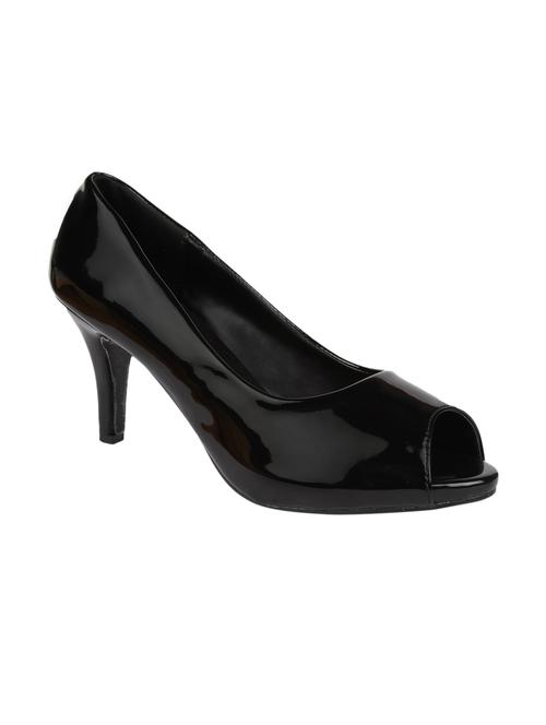 black leatherette slip on sandals - 10524618 - Very Small Image - 1