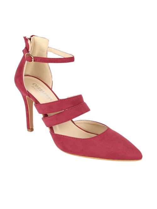 maroon leatherette back strap sandals - 10524624 - Very Small Image - 1