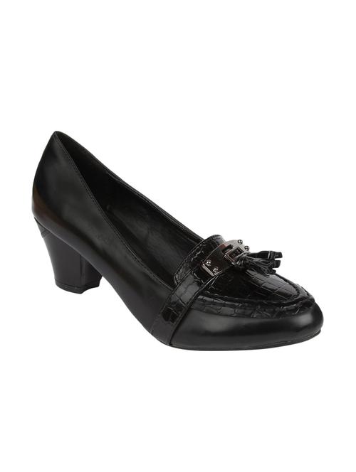 black leatherette slip on pumps - 10524631 - Very Small Image - 1