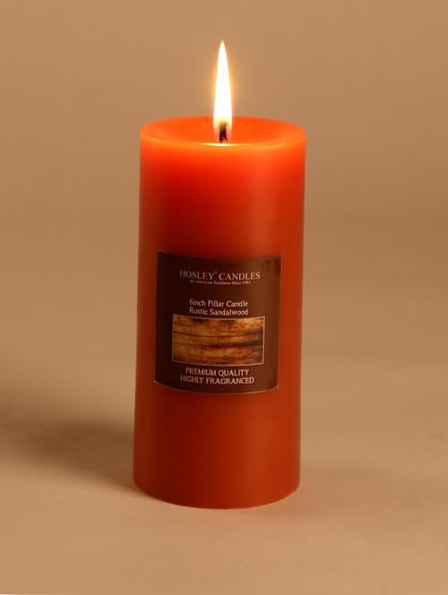 rustic sandalwood scented pillar candle - 1052518 - Very Small Image - 1