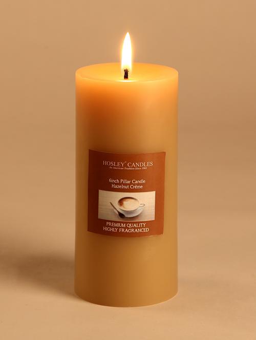 hazelnut crã¨me scented pillar candle - 1052520 - Very Small Image - 1
