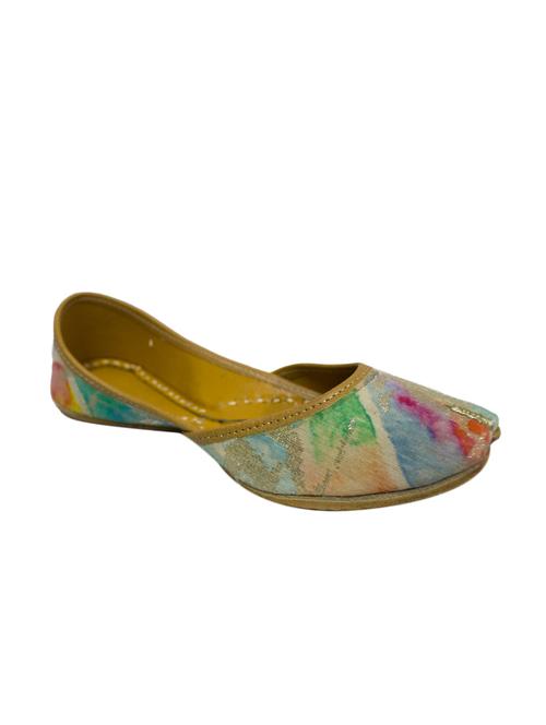 multi coloured silk abstract print juttis - 10526246 - Very Small Image - 1