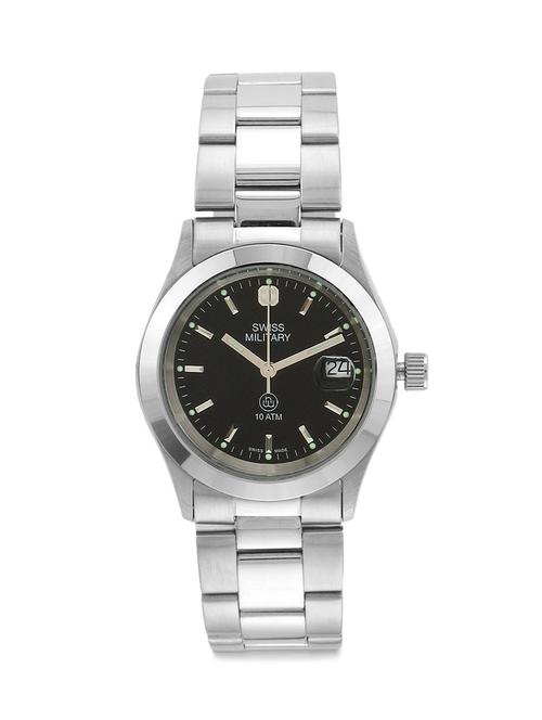 swiss military stainless steel blk women date swiss movement watch - 10530617 - Very Small Image - 1