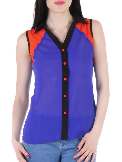 blue polyester top - 10530642 - Very Small Image - 1