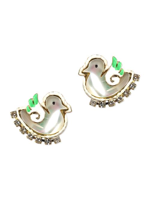 white metal alloy with acrylic earring - 1053529 - Very Small Image - 1