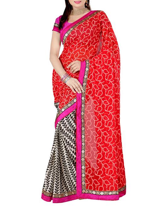 red art silk saree - 10541128 - Very Small Image - 1