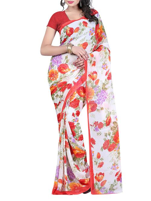 red art silk saree - 10541198 - Very Small Image - 1