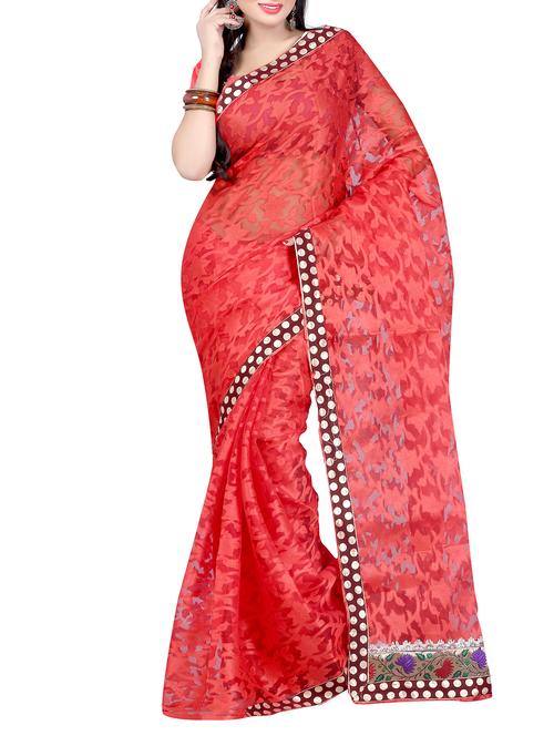 red art silk saree - 10541248 - Very Small Image - 1